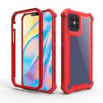 For iPhone 12 / 12 Pro Four-corner Shockproof All-inclusive Transparent Space Protective Case(Red)