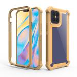 For iPhone 12 Pro Max Four-corner Shockproof All-inclusive Transparent Space Protective Case(Gold)