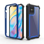 For iPhone 12 Pro Max Four-corner Shockproof All-inclusive Transparent Space Protective Case(Black Blue)