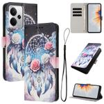 For Realme 14 / P3 5G / 14T 5G Colored Drawing Pattern Leather Phone Case(Flower Wind Chime)