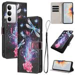 For Realme C71 4G Color Drawing Pattern Leather Phone Case(Dragonfly)