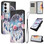 For Realme C71 4G Color Drawing Pattern Leather Phone Case(Flower Wind Chime)