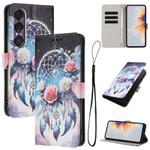 For Sony Xperia 1 VII Colored Drawing Pattern Leather Phone Case(Flower Wind Chime)