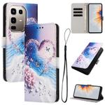 For Infinix Note 50s Colored Drawing Pattern Leather Phone Case(Love Butterfly)