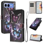 For Infinix Smart 10 Plus 4G Color Drawing Pattern Leather Phone Case(Two Butterflies)