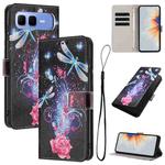 For Infinix Smart 10 Plus 4G Color Drawing Pattern Leather Phone Case(Dragonfly)