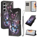 For Tecno Camon 40 Pro 4G Colored Drawing Pattern Leather Phone Case(Two Butterflies)