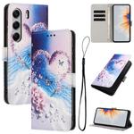 For Tecno Camon 40 Pro 4G Colored Drawing Pattern Leather Phone Case(Love Butterfly)