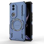 For vivo V50 5G Global Butterfly Armor MagSafe Magnetic Ring Shockproof Phone Case(Blue)