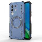 For vivo Y29 4G Global Butterfly Armor MagSafe Magnetic Ring Shockproof Phone Case(Blue)