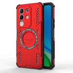 For vivo Y29 4G Global Butterfly Armor MagSafe Magnetic Ring Shockproof Phone Case(Red)