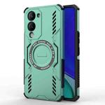 For vivo Y19 5G Global / T4 Lite 5G Butterfly Armor MagSafe Magnetic Ring Shockproof Phone Case(Light Green)