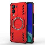 For vivo Y19 5G Global / T4 Lite 5G Butterfly Armor MagSafe Magnetic Ring Shockproof Phone Case(Red)