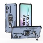 For Samsung Galaxy M56 5G Metal Kickstand TPU Hybrid PC Phone Case(Blue)