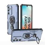 For Samsung Galaxy M16 5G Metal Kickstand TPU Hybrid PC Phone Case(Blue)