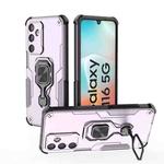 For Samsung Galaxy M16 5G Metal Kickstand TPU Hybrid PC Phone Case(Purple)