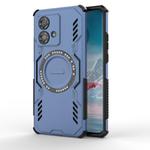 For Motorola Edge 40 Neo 5G Butterfly Armor MagSafe Magnetic Ring Shockproof Phone Case(Blue)