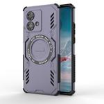 For Motorola Edge 40 Neo 5G Butterfly Armor MagSafe Magnetic Ring Shockproof Phone Case(Purple)
