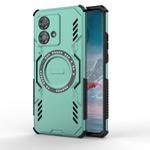 For Motorola Edge 40 Neo 5G Butterfly Armor MagSafe Magnetic Ring Shockproof Phone Case(Light Green)