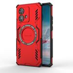 For Motorola Edge 40 Neo 5G Butterfly Armor MagSafe Magnetic Ring Shockproof Phone Case(Red)
