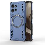 For Motorola Edge 50 5G Global Butterfly Armor MagSafe Magnetic Ring Shockproof Phone Case(Blue)