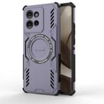 For Motorola Edge 50 5G Global Butterfly Armor MagSafe Magnetic Ring Shockproof Phone Case(Purple)