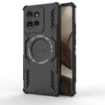 For Motorola Edge 50 5G Global Butterfly Armor MagSafe Magnetic Ring Shockproof Phone Case(Black)