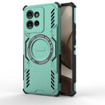 For Motorola Edge 50 5G Global Butterfly Armor MagSafe Magnetic Ring Shockproof Phone Case(Light Green)