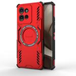 For Motorola Edge 50 5G Global Butterfly Armor MagSafe Magnetic Ring Shockproof Phone Case(Red)