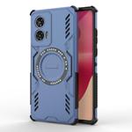 For Motorola Edge 50 Fusion 5G Global Butterfly Armor MagSafe Magnetic Ring Shockproof Phone Case(Blue)