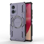 For Motorola Edge 50 Fusion 5G Global Butterfly Armor MagSafe Magnetic Ring Shockproof Phone Case(Purple)