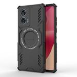 For Motorola Edge 50 Fusion 5G Global Butterfly Armor MagSafe Magnetic Ring Shockproof Phone Case(Black)