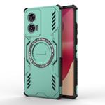 For Motorola Edge 50 Fusion 5G Global Butterfly Armor MagSafe Magnetic Ring Shockproof Phone Case(Light Green)