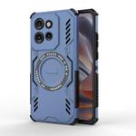 For Motorola Edge 50 Neo 5G Global Butterfly Armor MagSafe Magnetic Ring Shockproof Phone Case(Blue)