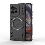 For Motorola Edge 50 Neo 5G Global Butterfly Armor MagSafe Magnetic Ring Shockproof Phone Case(Black)