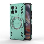 For Motorola Edge 50 Neo 5G Global Butterfly Armor MagSafe Magnetic Ring Shockproof Phone Case(Light Green)