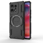 For Motorola Edge 50 Pro 5G Global Butterfly Armor MagSafe Magnetic Ring Shockproof Phone Case(Black)