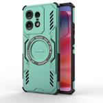 For Motorola Edge 50 Pro 5G Global Butterfly Armor MagSafe Magnetic Ring Shockproof Phone Case(Light Green)