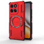 For Motorola Edge 60 Pro 5G Butterfly Armor MagSafe Magnetic Ring Shockproof Phone Case(Red)