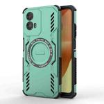 For Motorola Moto G34 5G Butterfly Armor MagSafe Magnetic Ring Shockproof Phone Case(Light Green)