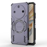 For Honor X60 5G Butterfly Armor MagSafe Magnetic Ring Shockproof Phone Case(Purple)