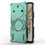 For Honor X60 5G Butterfly Armor MagSafe Magnetic Ring Shockproof Phone Case(Light Green)