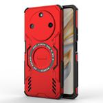For Honor X60 5G Butterfly Armor MagSafe Magnetic Ring Shockproof Phone Case(Red)
