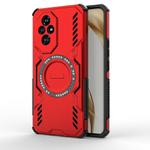 For Honor 200 5G Global Butterfly Armor MagSafe Magnetic Ring Shockproof Phone Case(Red)