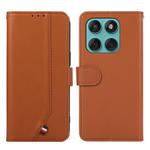 For Motorola Edge 60 Fusion ABEEL Delicate Texture Splicing RFID Leather Phone Case(Brown)