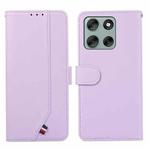 For Motorola Moto G56 5G ABEEL Delicate Texture Splicing RFID Leather Phone Case(Purple)