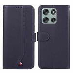 For Motorola Moto G56 5G ABEEL Delicate Texture Splicing RFID Leather Phone Case(Blue)