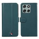 For Motorola Moto G56 5G ABEEL Delicate Texture Splicing RFID Leather Phone Case(Green)