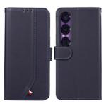 For Sony Xperia 1 VII ABEEL Delicate Texture Splicing RFID Leather Phone Case(Blue)