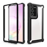 For Samsung Galaxy Note20 Four-corner Shockproof All-inclusive Transparent Space Protective Case(Black)